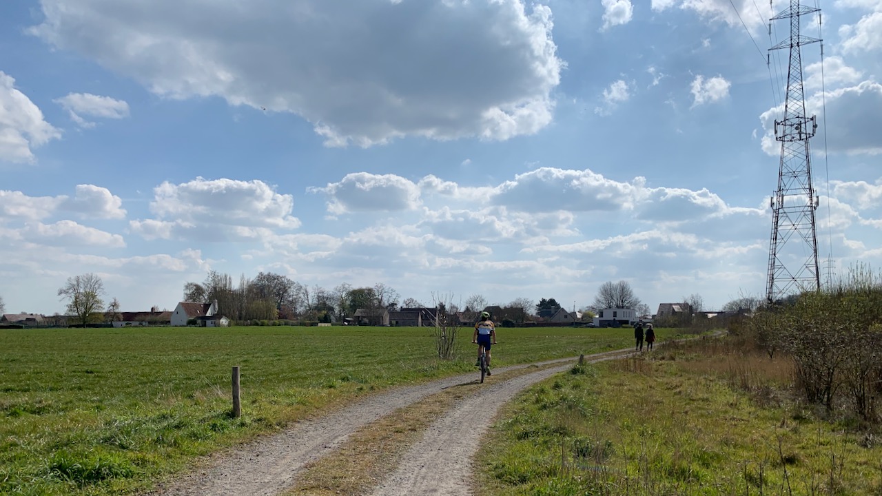 Mountainbike in fields